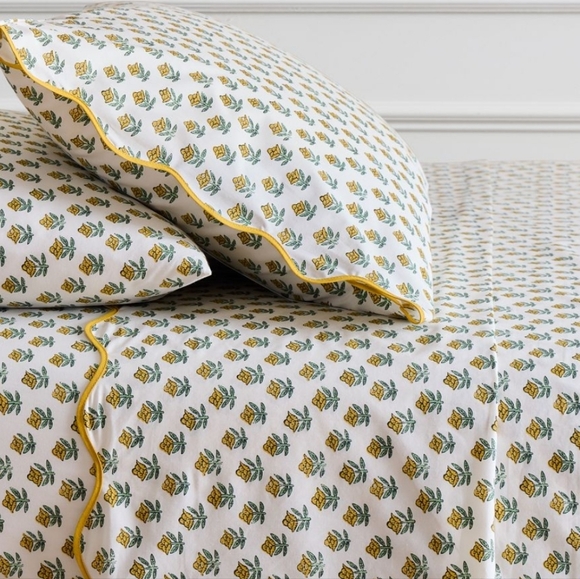 $West Elm Begonia Sheet Set, Queen, Color Dijon, Retail Price $139.00 USD - Picture 2 of 16